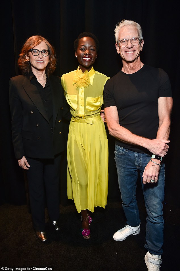 After revealing stills from the film, Lupita posed for photos with director Chris and Dreamworks Animation president Margie Cohn.