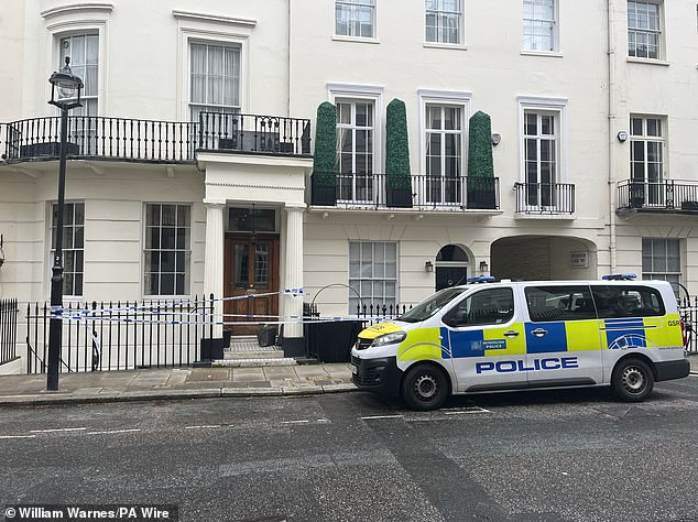 The Metropolitan Police has referred to the watchdog in relation to its response to an initial call from a friend of the woman concerned for her welfare (pictured: a police van at the scene)