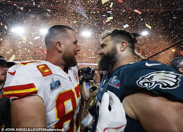 The show's X account also shared a photo of both brothers at last year's Super Bowl in Arizona.