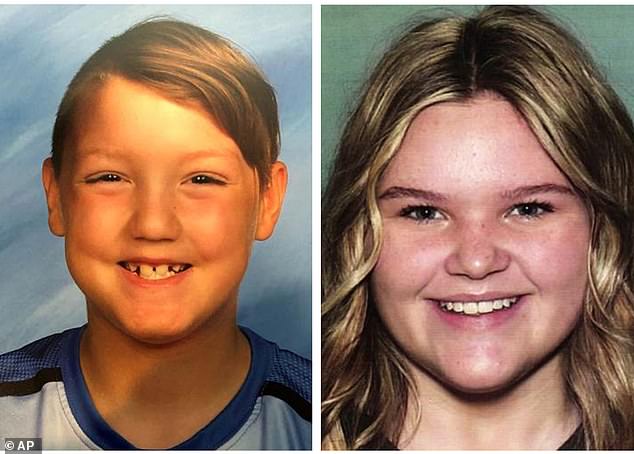 Vallow denied murdering her children when she was convicted last year and said at her sentencing that she was not responsible for their deaths. Pictured: Joshua (JJ), age seven, left, and Tylee, age 16, right.