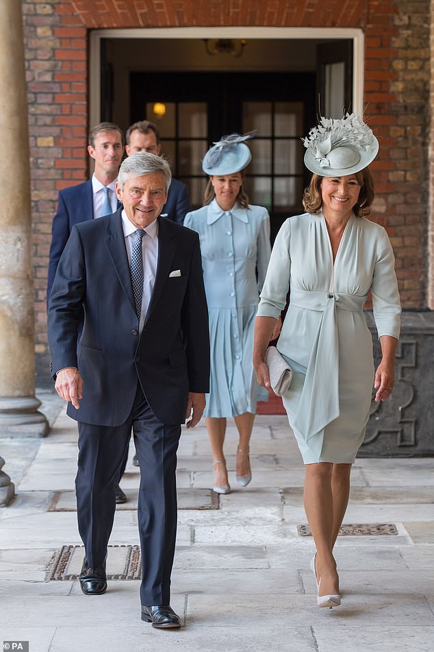 The Middletons arrive at the baptism of their grandson, Prince Louis, in 2018