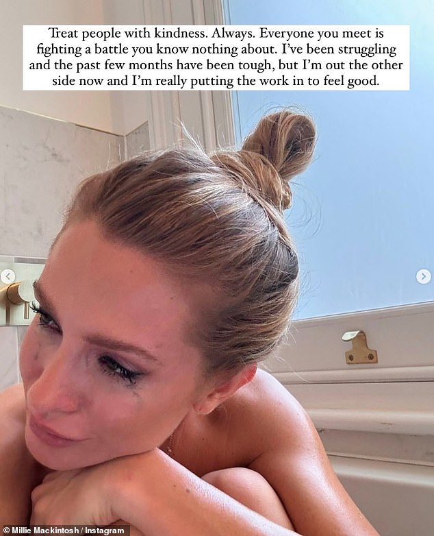 Recently, Millie shared a naked photo of herself crying in the bathroom and admitted that she has been 