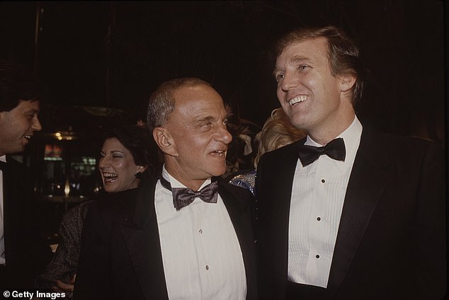 Sebastian plays Trump (right) in the '70s and '80s, while Jeremy plays his lawyer Roy Cohn (left, in 1983).