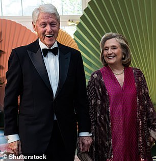 Other famous attendees included Robert De Niro and his girlfriend, Tiffany Chen, and former President Bill Clinton and his wife Hillary Clinton (seen)