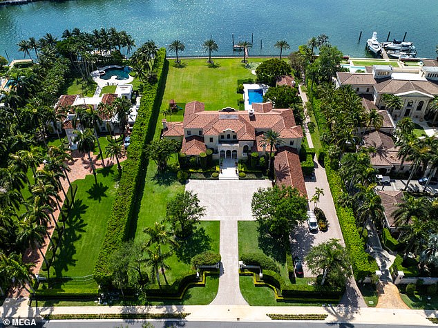 The couple recently moved from Seattle, Washington, to Indian Creek Island in Florida, where Jeff purchased three mansions on the island, for a total of $237 million. One is seen above