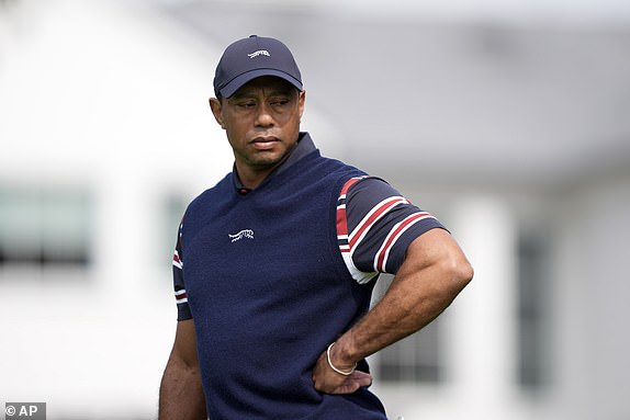 Tiger Woods tees off on the first green during the second round of the Genesis Invitational golf tournament at Riviera Country Club on Friday, Feb. 16, 2024, in the Pacific Palisades area of ​​Los Angeles. (AP Photo/Ryan Sun)