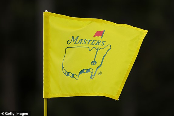 AUGUSTA, GEORGIA - APRIL 10: A general view of the Masters logo on a hole flag during a practice round prior to the 2024 Masters Tournament at Augusta National Golf Club on April 10, 2024 in Augusta, Georgia. (Photo by Jamie Squire/Getty Images) (Photo by Jamie Squire/Getty Images)
