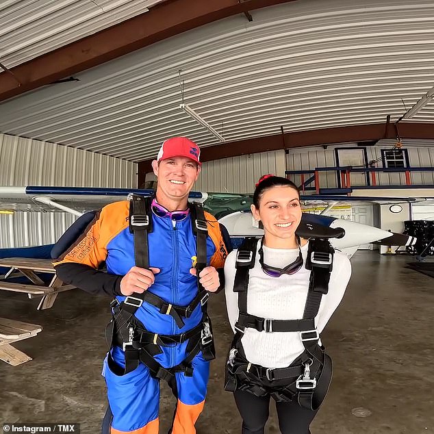 The father and daughter seen together before embarking on their sensational skydive