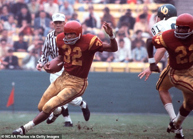 Simpson became a football star while at USC, where he won the Heisman Trophy in 1968.