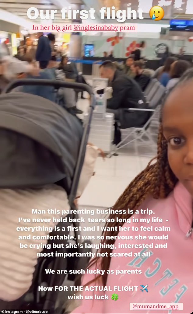 Through her numerous Instagram Stories, Oti shared the steps she took to ensure she had a smooth flight and praised her husband.
