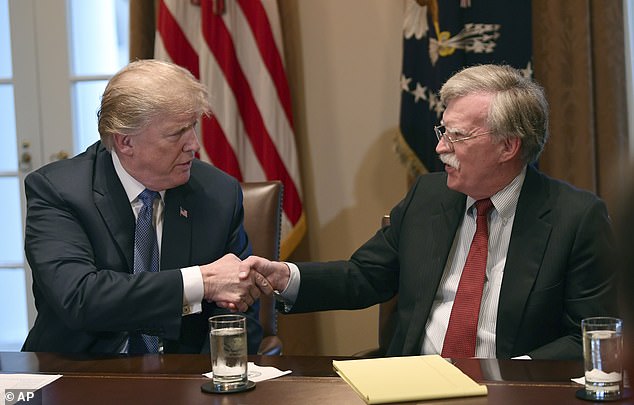 Trump and Bolton in the White House when Bolton was his national security adviser in 2018