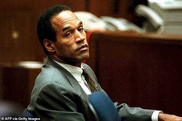 His stardom in sports and movies would be overshadowed by his arrest for the murders of Brown and Goldman.  Pictured: Simpson in Los Angeles Superior Court in December 1994.