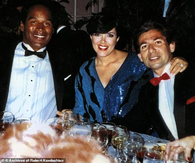 In 2009 during a program on E! True Hollywood story, Khloé said he used to refer to Simpson as 'Uncle OJ' and Brown as 'Aunt Nicole' (Simpson pictured with Kris Jenner and Robert Kardashian)