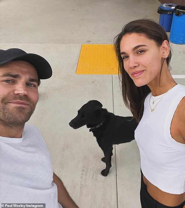 De Ramon still shares custody of little Greggy with her ex-husband, The Vampire Diaries alum Paul Wesley (left, pictured on February 14), who has since moved on with German model Natalie Kuckenburg (right), from 23 years.