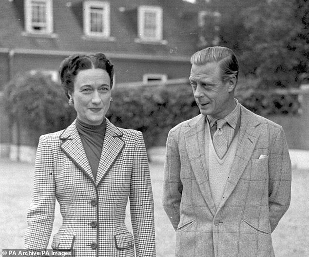 The Duke and Duchess of Windsor were photographed in the grounds of Ednam Lodge, Sunningdale, the following day.