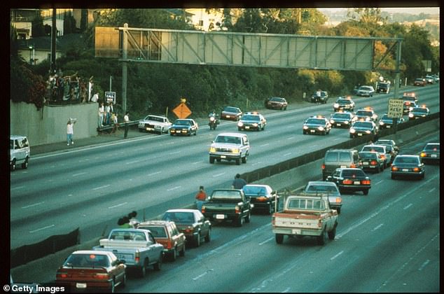 The football star fled in his white Ford Bronco on the 405 freeway in Los Angeles on a 90-minute slow-speed chase.