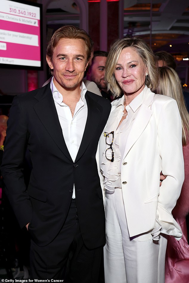 Jesse was seen with Don's ex, Melanie Griffith, on Wednesday at An Unforgettable Evening benefiting the Women's Cancer Research Fund at the Beverly Wilshire, a Four Seasons hotel in Beverly Hills.