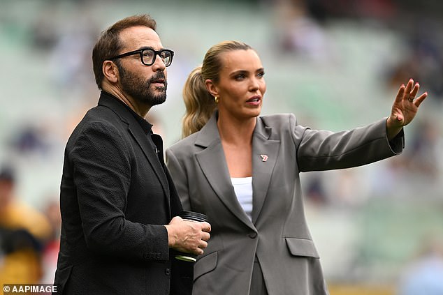 Holmes (pictured at a recent match with Hollywood star Jeremy Piven) believes Finlayson's suspension sends the right message about the league's attitude towards homophobia.
