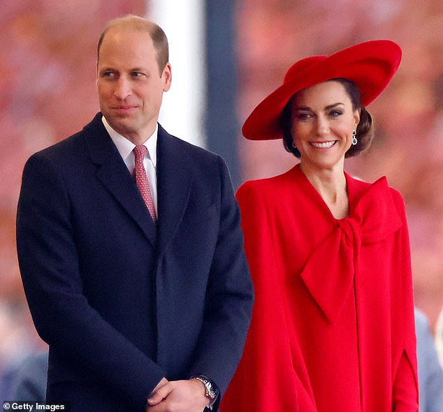 William, a keen football fan who supports the Birmingham team, became president of the FA in 2006 and regularly attends England matches and FA Cup finals. Pictured are the Prince and Princess of Wales in November 2023.