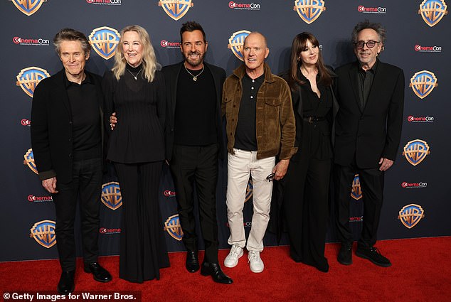 The two appearances come as his former BeetleJuice co-stars Michael Keaton and Catherine O'Hara reunited at CinemaCon alongside Willem Dafoe, Monica Bellucci, Justin Theroux and director Tim Burton to promote the long-awaited sequel to the Beetlejuice movie Beetlejuice .