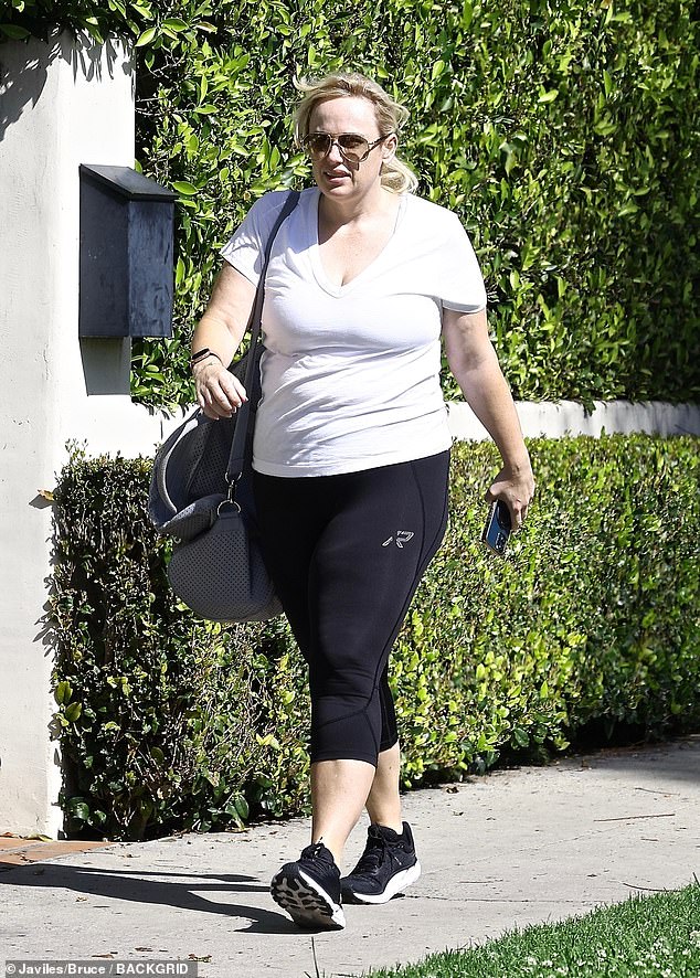 The actress attempted to keep a low profile while leaving a local gym in West Hollywood.