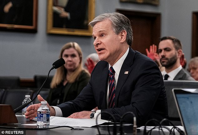 Wray was on Capitol Hill testifying before the Appropriations Committee about his $11.6 billion budget request to run the FBI in 2025.