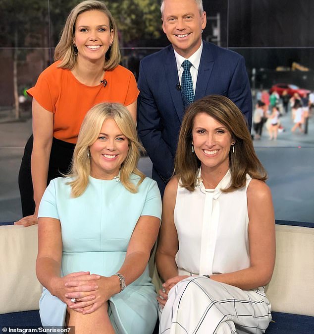 Armytage (front left) became co-host of Sunrise alongside David 'Kochie' Koch in 2013, before leaving in 2021. She was replaced by Barr (front right), who remains on the morning show with Shirvington after who took over Koch's duties in 2023.