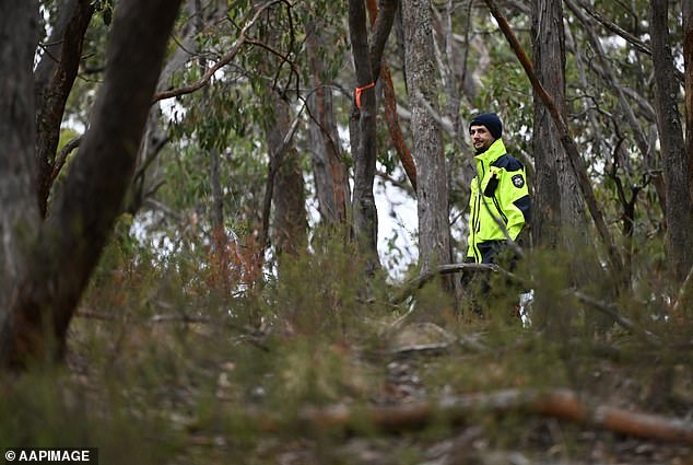 Police entered thick undergrowth in an area about 25 kilometers from where Samantha Murphy disappeared on February 4.