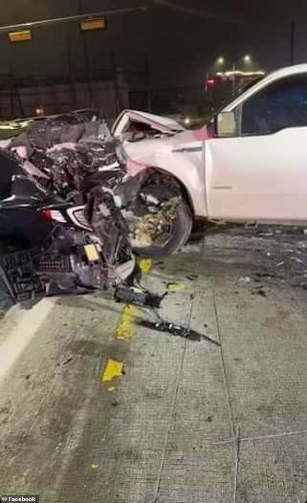 Their vehicle was waiting at a red light on Beckley Avenue in Dallas when a Ford pickup truck struck them, causing a pile-up.