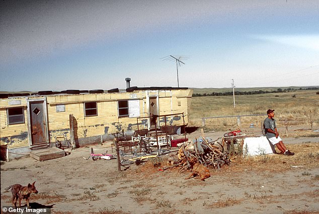 Pictured: Pine Ridge Reservation in South Dakota. The tribe has banned Gov. Kristi Noem from approaching its land following comments she made about the escalating crisis at the U.S.-Mexico border.