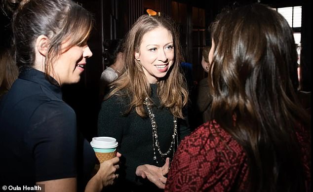 With initial funding from Clinton's Metrodora Ventures LLC, Oula was able to open two clinics in New York. Pictured: Chelsea Clinton at the Oula event in March 2023
