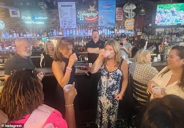 Hoda and Jenna were filmed having drinks with some locals at a New Orleans bar