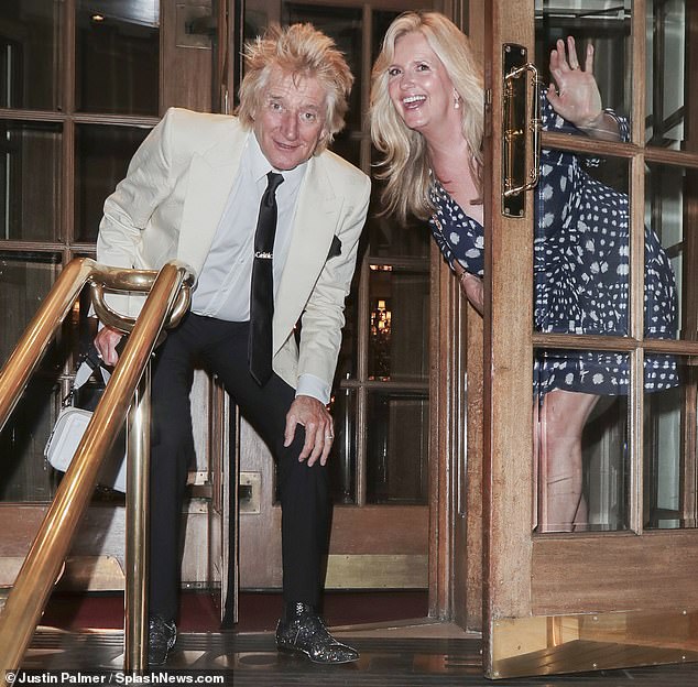 She was joined on the night out on the town by her music icon husband, Rod Stewart, 79.