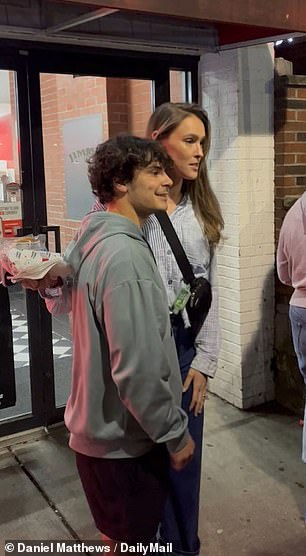 Even with a hungry spouse waiting for a roast beef sandwich, Kylie Kelsie took the time to take photos with fans outside Jimmy John's in Over-the-Rhine on Thursday night.