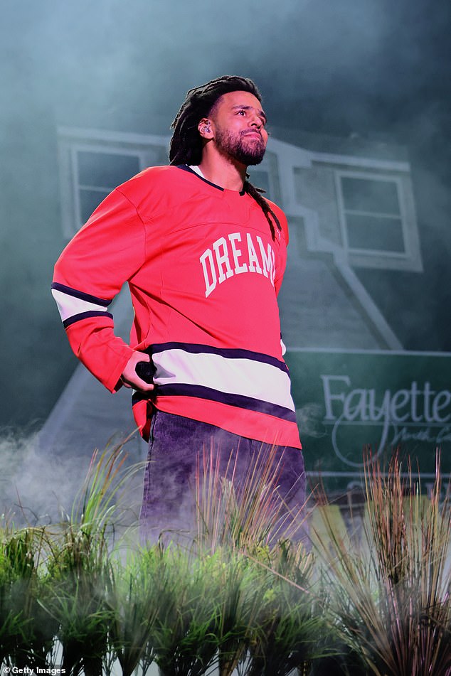 J Cole fans were left stunned after the rapper apologized to Lamar at the Dreamville Festival two days after releasing a song against him (pictured).