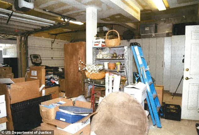 Department of Justice photographs reveal boxes and boxes of files stored in unsecured locations, such as the garage of his home.