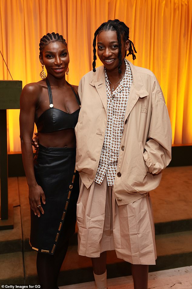 Inside the A-list event, Michaela rubbed shoulders with the likes of singer and Top Boy favorite Little Simz, who looked stylish in a beige pleated skirt and matching jacket.
