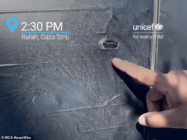 The shots hit the vehicle, but the UNICEF team was not injured.