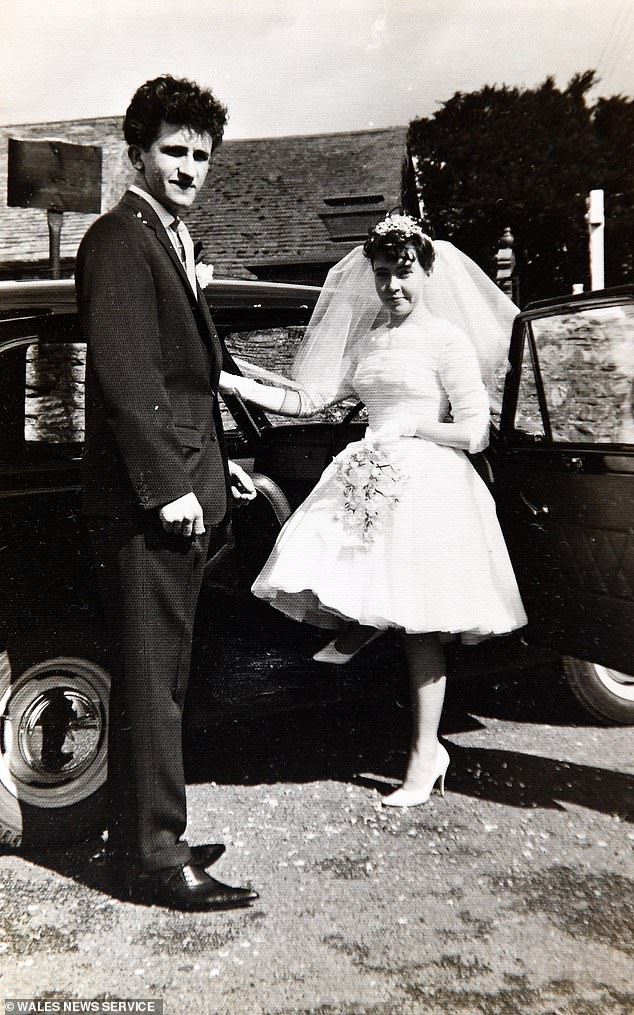 Brian and Margaret on their wedding day. The couple were born just six weeks apart in 1940.