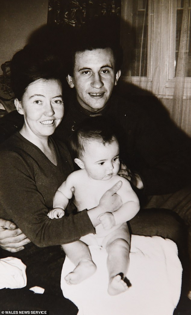 Brian and Margaret with their first daughter, Debbie. In addition to three children, the couple now has five grandchildren and four great-grandchildren.