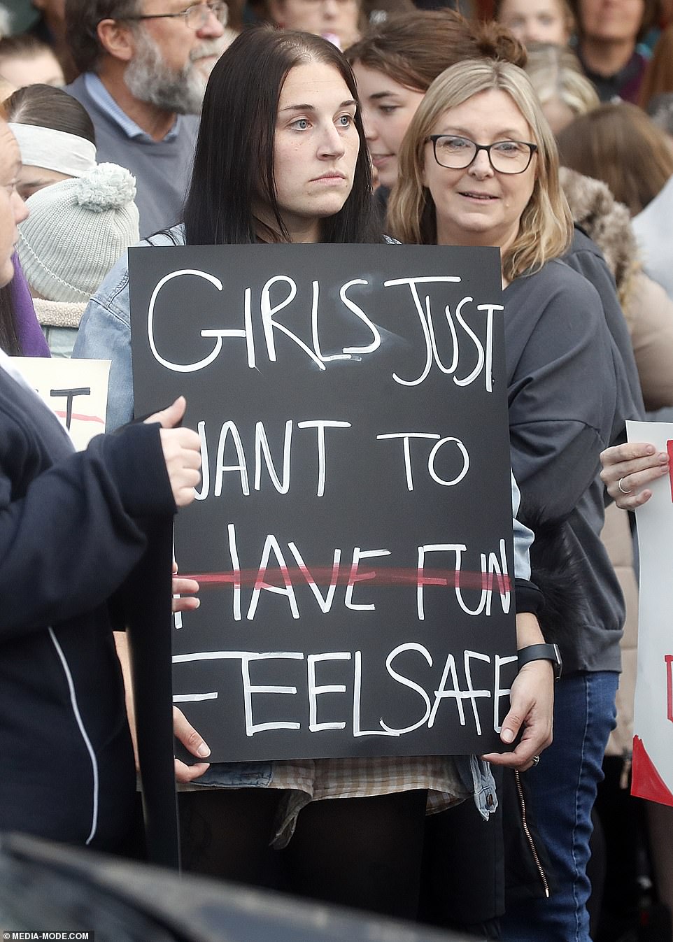 Enough is enough: Former Greens Senate candidate Sissy Austin organized a snap rally against male violence in Ballarat.