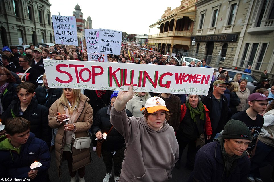 The march began at Ballarat train station on Friday afternoon.