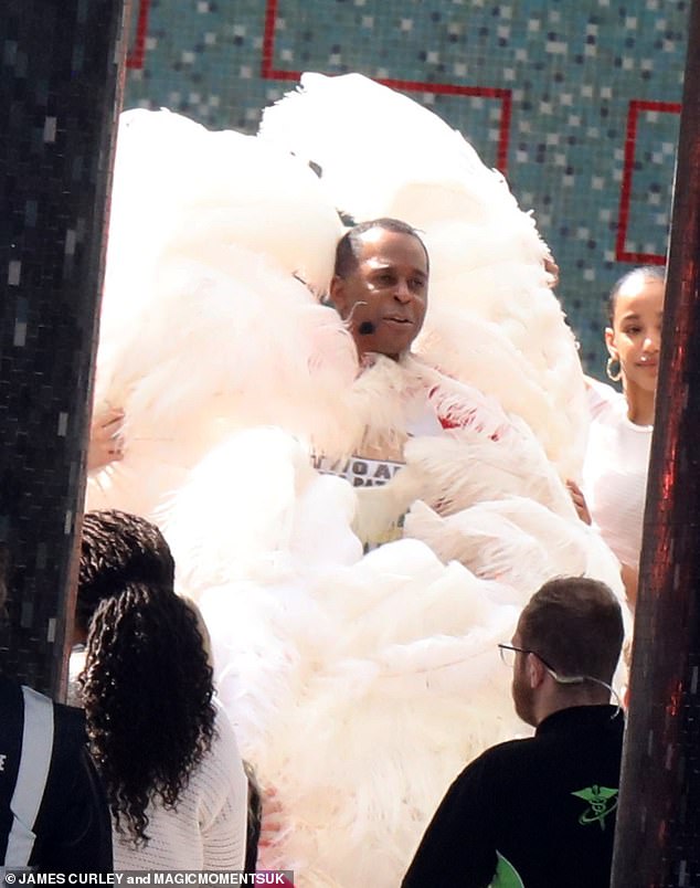 With less than 24 hours until the 'biggest show of all time', Ant and Dec were joined by Andi Peters, who at one point was covered in feathers.