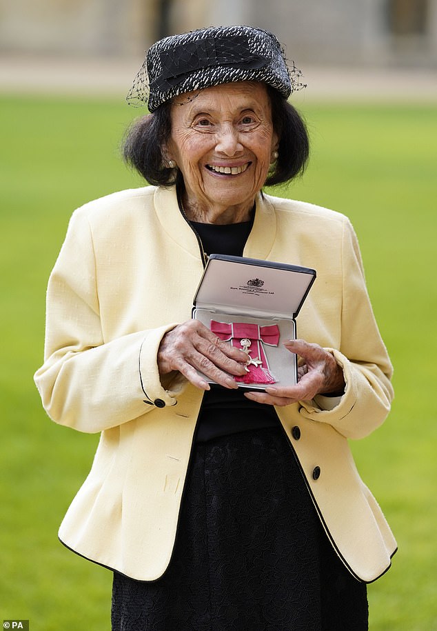 Lily (pictured) was recognized for her services to Holocaust education at Windsor Castle last year after being included in the New Year's Honors list, the first overseen by King Charles since his accession to the throne .