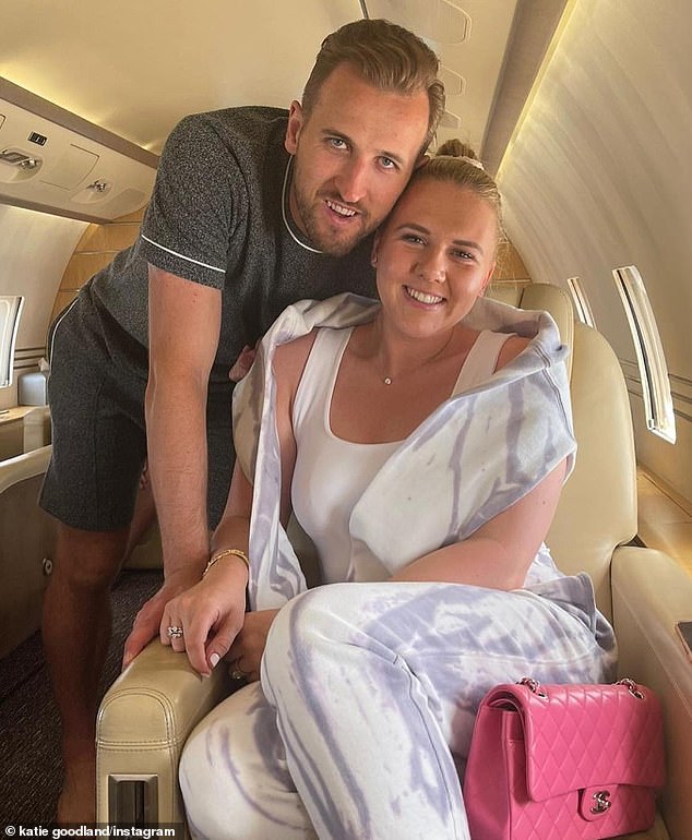 Katie shares snippets of her life with Harry Kane on Instagram, including trips on private jets.