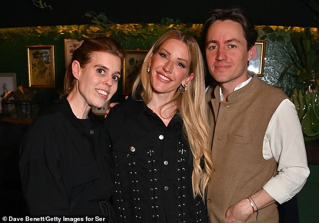 Princess Beatrice of York, Ellie Goulding and Edoardo Mapelli Mozzi attend the Ellie Goulding x SERVED private party at the Royal Albert Hall