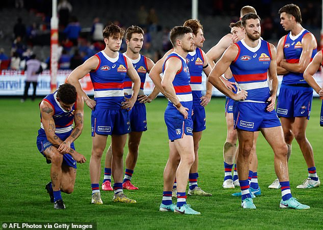 As the players remained on the field after the full-time siren, Liberatore was still struggling to stay on his feet.