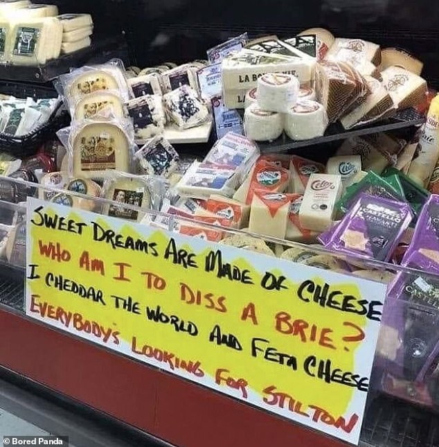 Elsewhere, a cheesemonger changed the lyrics to the Eurythmics song Sweet Dreams to catch customers' attention.
