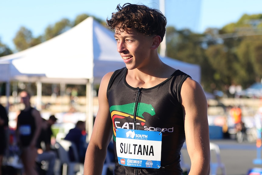 Sebastián Sultana smiles after a race