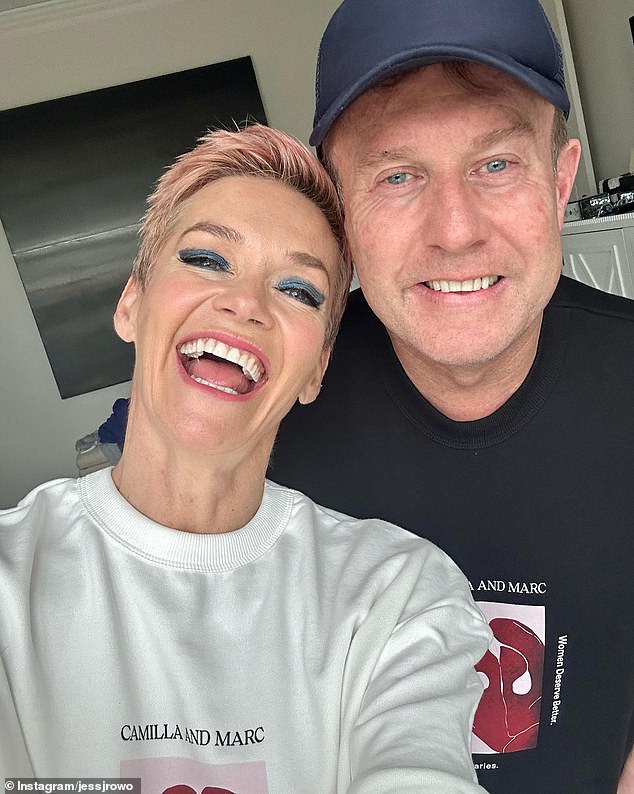 Jess said Peter is recovering well and assured fans on her Instagram that the New News Sydney presenter would be back to work in the coming weeks. In the photo: Jess and Peter.